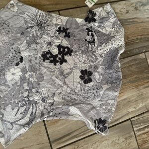 Style & Co. Black and White Floral Lace Top